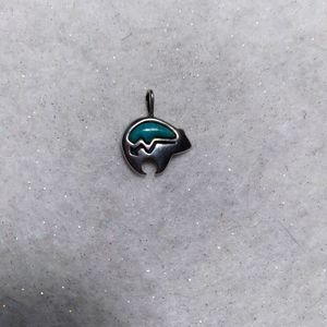 Native American .925 Sterling silver & Turquoise bear pendant